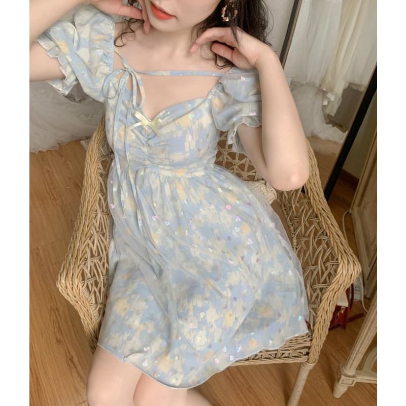 Dina Magicspark Soft Girl Holographic Fairy Dress - mkkawaiishop