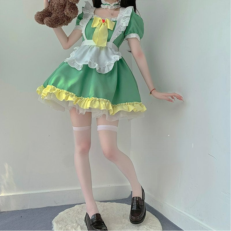 Kawaii Kawaii Green Spring Maid Dress ON652 - MK Kawaii Store Kawaii Kawaii Green Spring Maid Dress ON652 - MK Kawaii Store