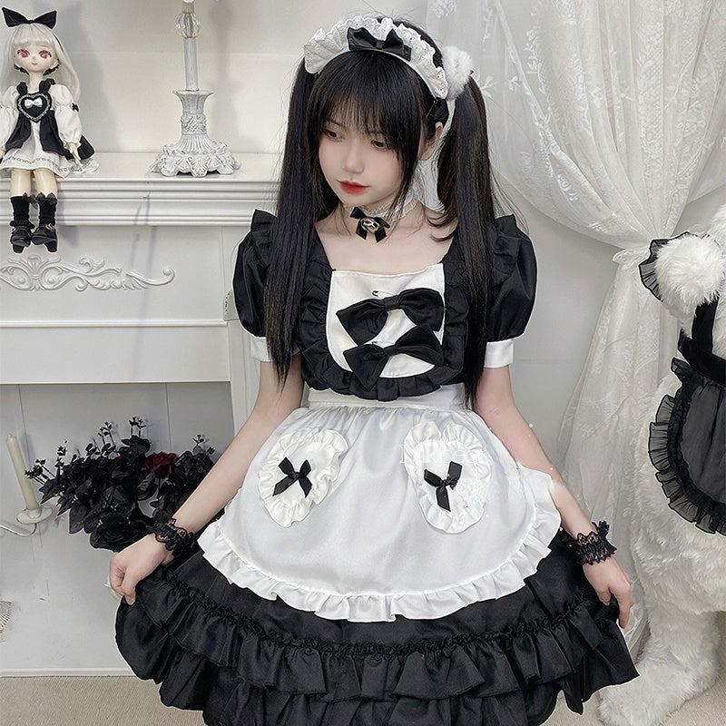 2 Colors Sweet Bows Maid Dress ON645 MK Kawaii Store