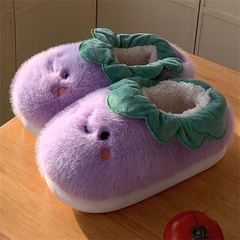 Warm Plush Vegetable Slippers Susan