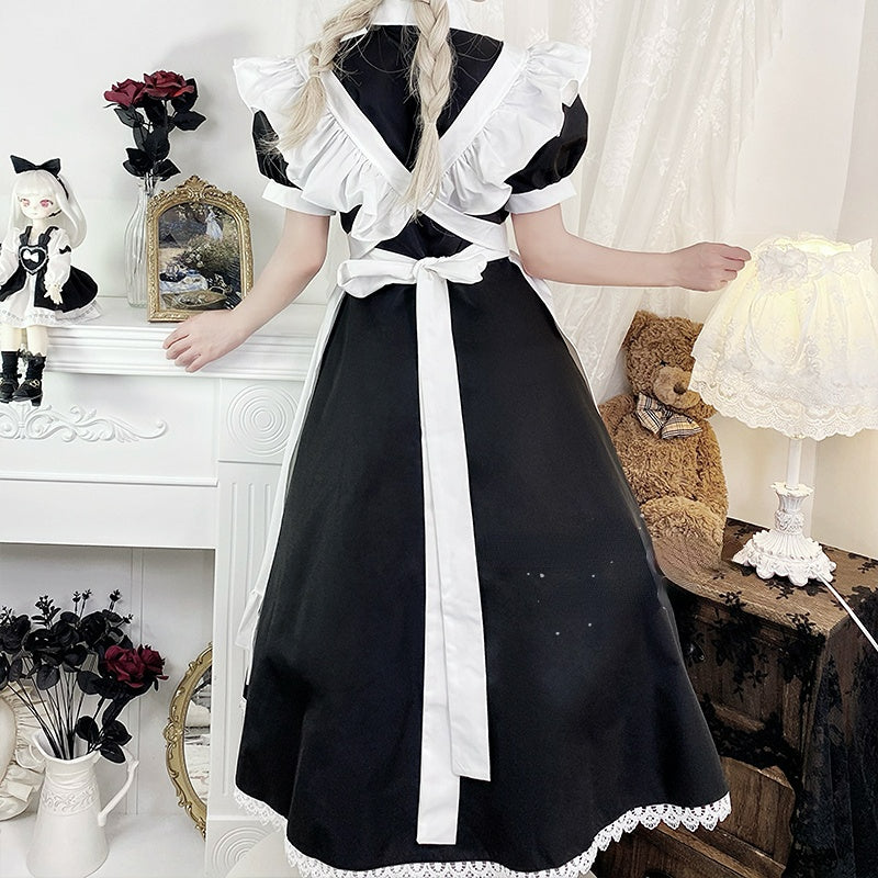 Sweet Classical Neko Maid Long Dress Short Sleeves ON656 MK Kawaii Store