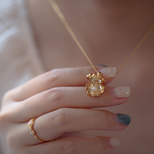 Gold Shell Charm Necklace MK Kawaii Store