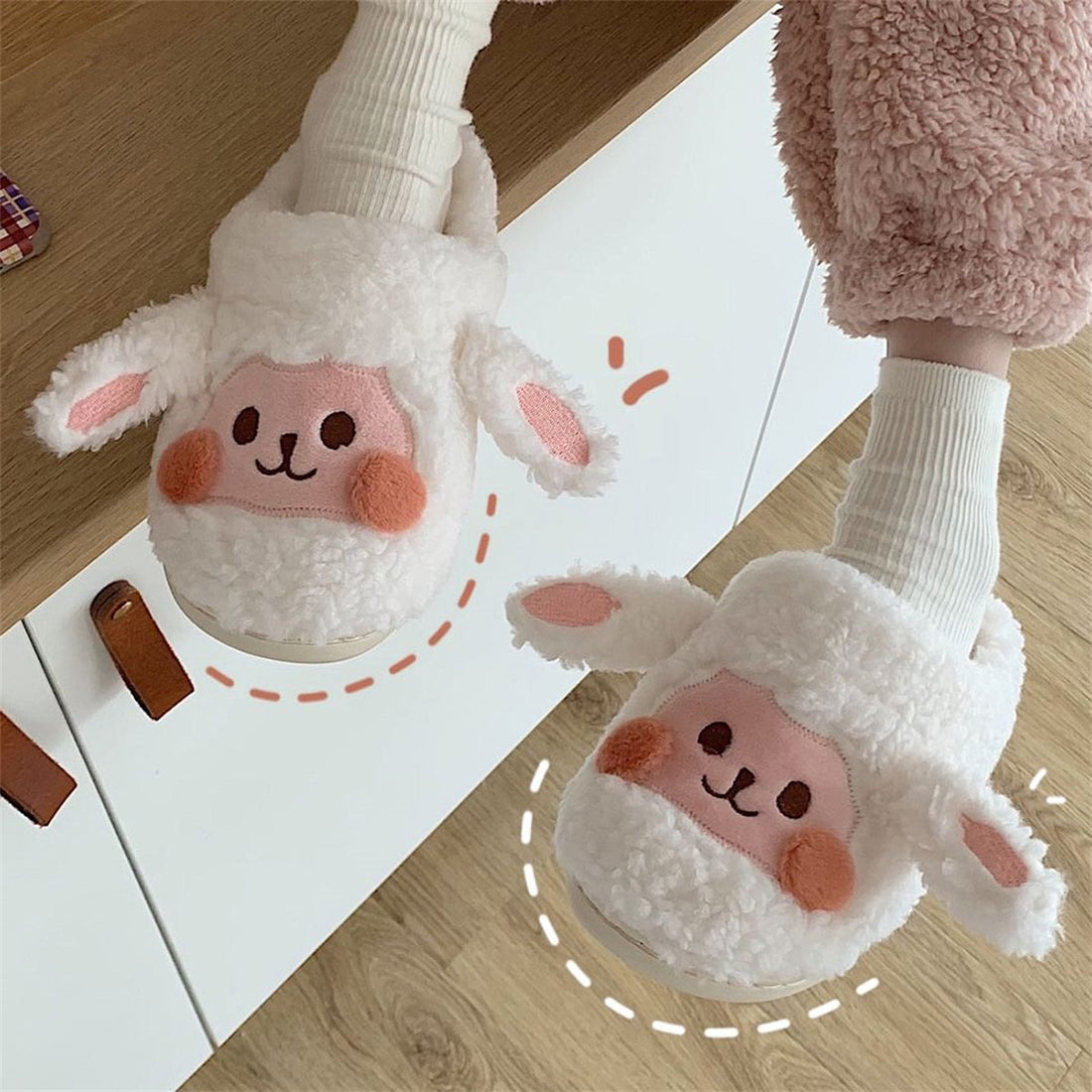 Goat Sheep Kawaii Fluffy Slipper MK18646 MK Kawaii Store