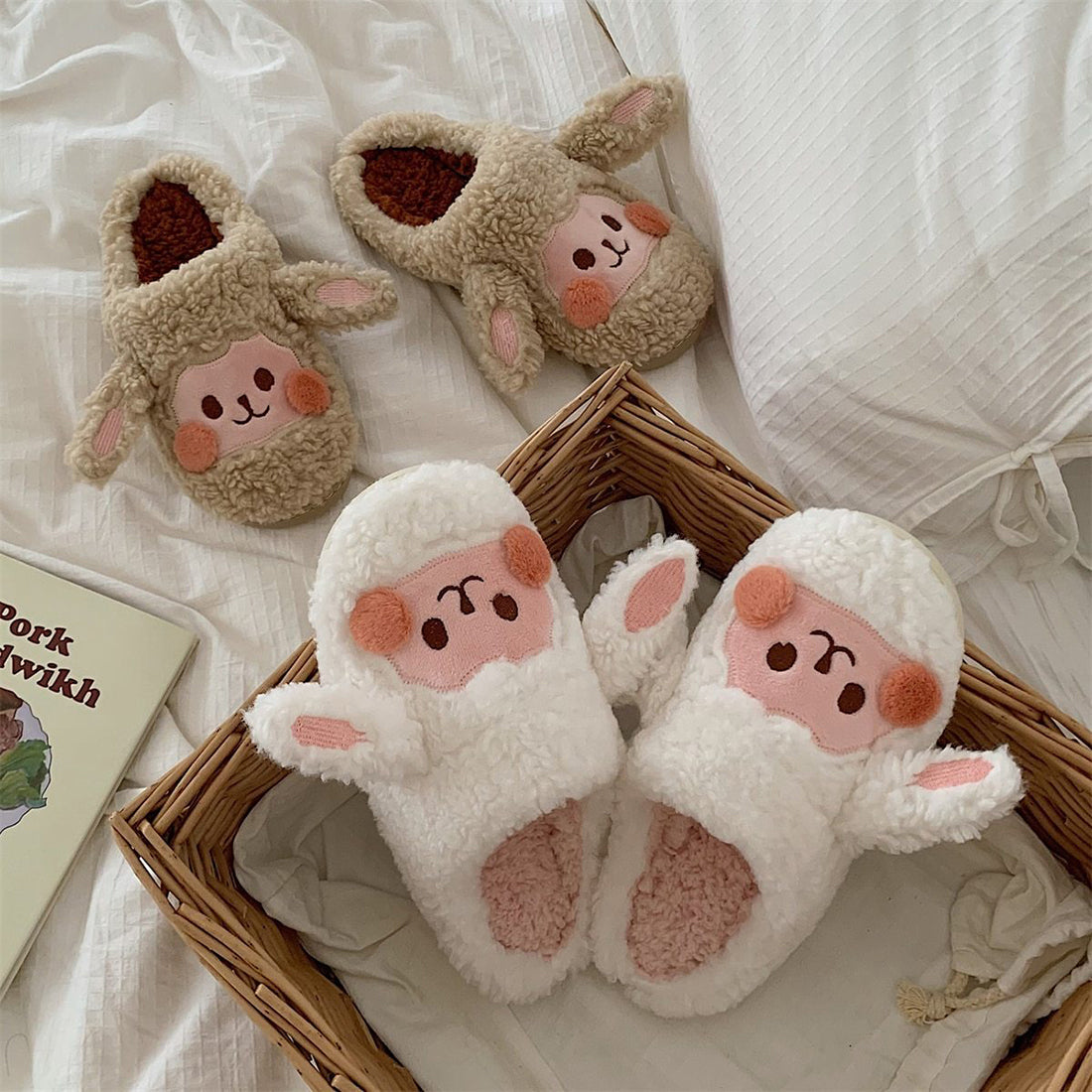 Goat Sheep Kawaii Fluffy Slipper MK18646 MK Kawaii Store