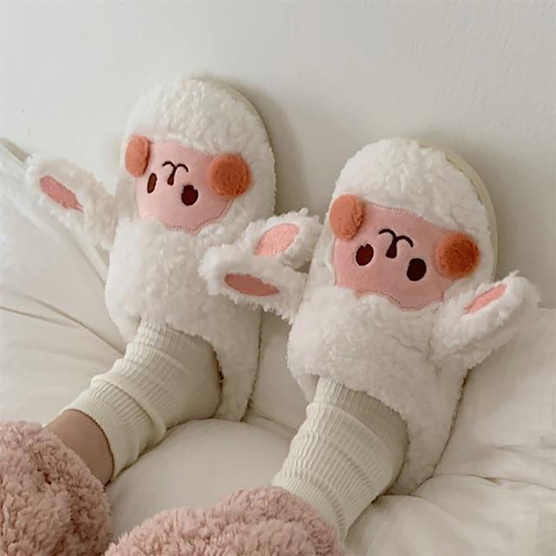 Goat Sheep Kawaii Fluffy Slipper MK18646 MK Kawaii Store